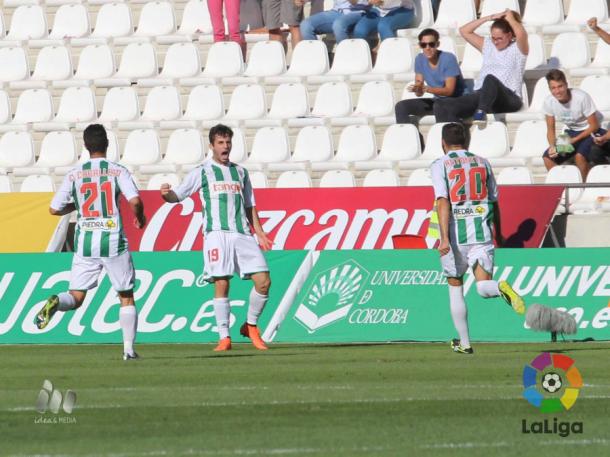 Donoso celebra con rabia su primer gol como blanquiverde | Foto: LaLiga