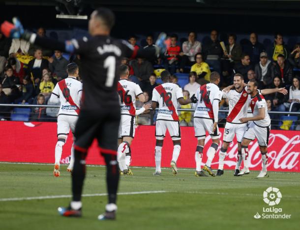 Jugadores del Rayo Vallecano celebrando un gol | Fotografía: La Liga