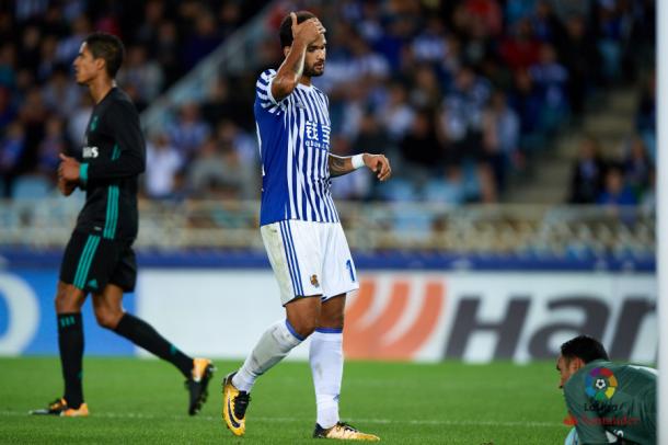 Willian José se lamenta de una ocasión. Foto: LFP