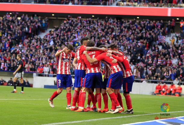 Celebración del Atlético de Madrid tras el 2-0 | LFP
