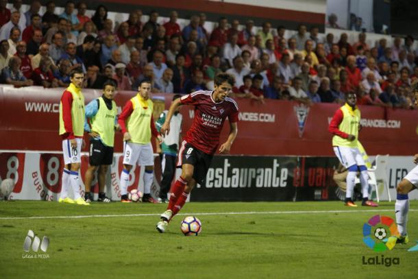 Sangalli conduce el balón en el partido frente al Getafe. Foto | laliga.es