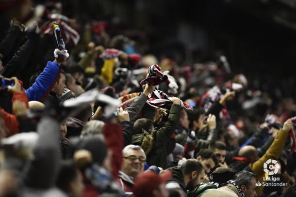 Aficionados del Rayo Vallecano celebrando un gol | Fotografía: La Liga