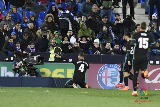 Sergio Ramos celebra su gol de penalti I Foto: Liga Santander