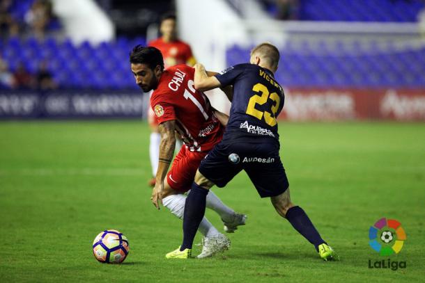 'Chuli', en las filas del Almería, durante un partido ante el UCAM Murcia esta temporada | LaLiga
