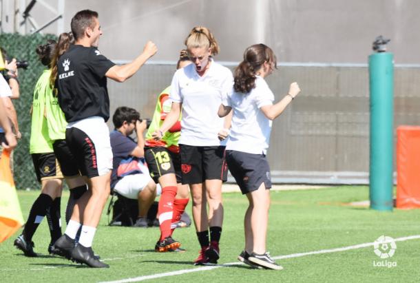Irene Ferreras celebrando un gol | Fotografía: La Liga