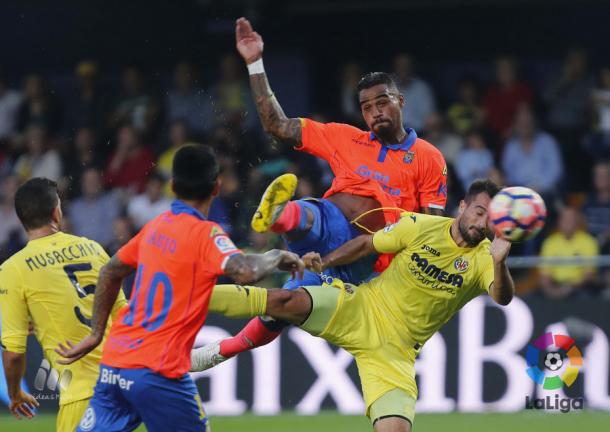 Boateng, momento del gol ante el Villarreal que le llevó a la final del Premio Puskas | Foto: LaLiga