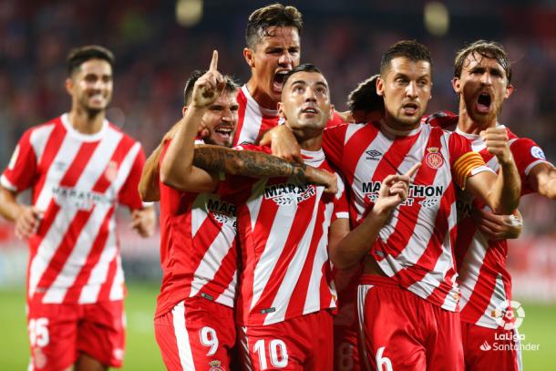 Borja García, Portu y compañía celebran un gol al Real Madrid I Foto: LaLiga