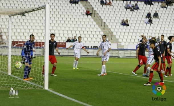El Albacete anota el gol de la victoria. | Foto: La Liga