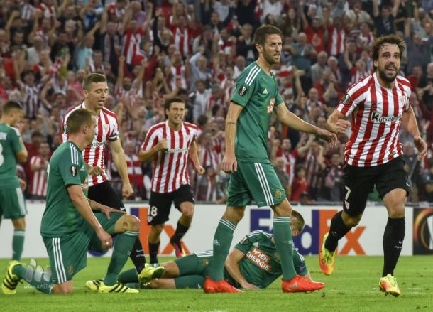 Beñat celebrando su tanto | Imagen: LFP