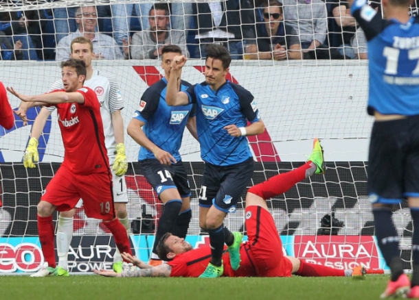Hübner celebra el tanto de la victoria ante el Eintracht | Foto: TSG Hoffenheim