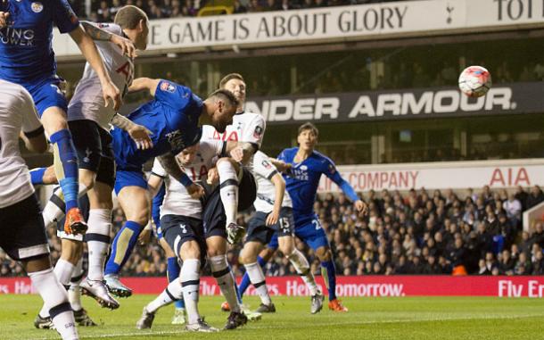 Marcin Wasilewski's second goal for the club had the Foxes level at half-time (Photo: REX)