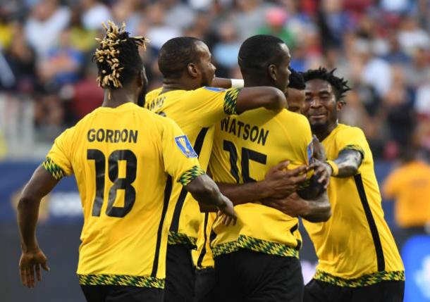 Je-Vaughn Watson levels the match for Jamaica | Photo: AFP