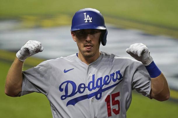 Barnes, normally a defense-first catcher, made World Series history with his bat/Photo: Eric Gay/Associated Press