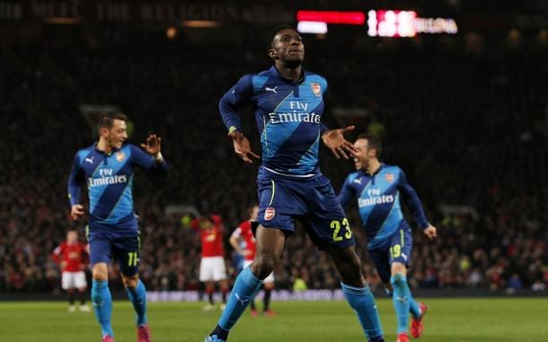 Welbeck celebrates his winner against United last season (photo: getty)