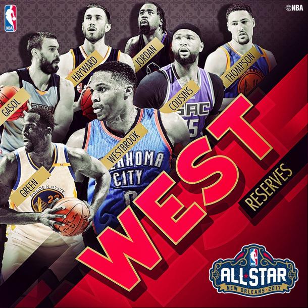 Los suplentes del Oeste | Foto: NBA.com
