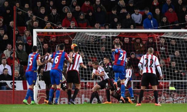 Wickham rifled home Palace's second against his former club | Photo: Getty images