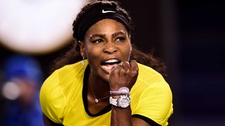 Serena Williams celebrating during her match. | Photo: Ben Solomon/Tennis Australia