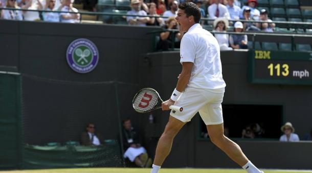 Raonic powered past Sam Querrey in the last eight. (Image source: indianexpress.com)