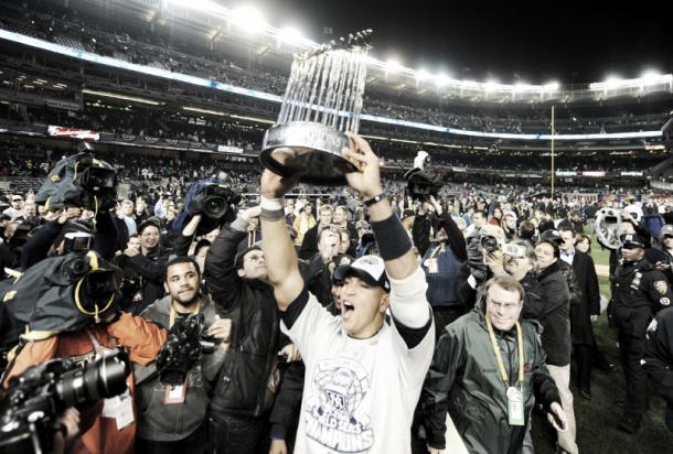 Alex Rodriguez after the Yankees won the World Series in 2009. (Photo: Rob Tringali/Sportschrome)