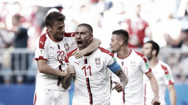 Kolarov celebrando un gol con su equipo. | Fuente: FIFA.com