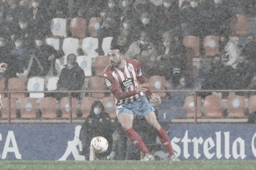 Xavi Torres en el partido frente a Las Palmas / Fuente: CD Lugo en Twitter.