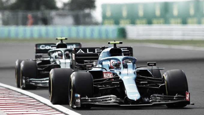 Ocón camino de su primera victoria en el GP Hungría 2021 | Foto: Fórmula 1