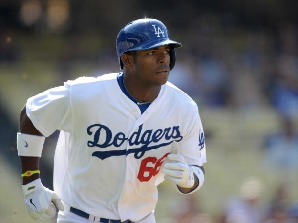 Yasiel Puig's numbers have dipped since his Rookie of the Year season. | Photo: Getty Images