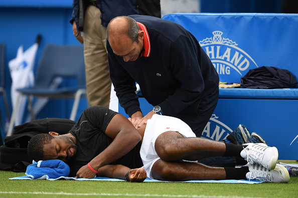 Young played some good tennis in the second set despite receiving a medical timeout at the end of the first set (Photo by Mike Hewitt / Getty)