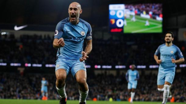 Zabaleta aprì il 2-0 dell'Etihad | www.premierleague.com