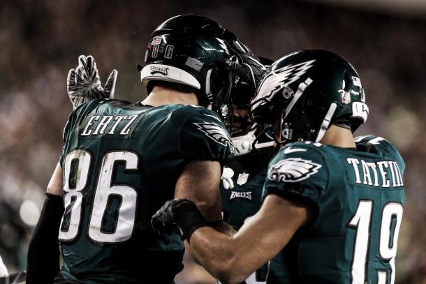 Zach Ertz y Golden Tate (foto Philadelphia Eagles)