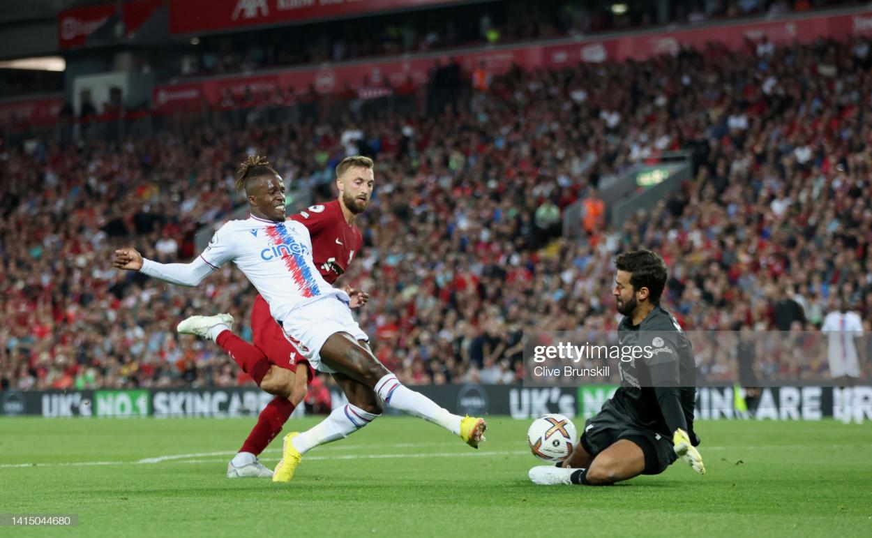 (Photo: Clive Brunskill/Getty Images) Zaha's electrifying performance against Liverpool helped his team clinch a rare point at Anfield