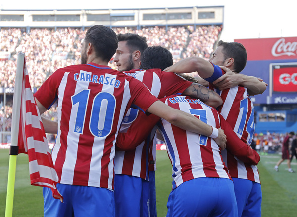 Los jugadores del Atleti celebran el gol de Griezmann / Atlético de Madrid