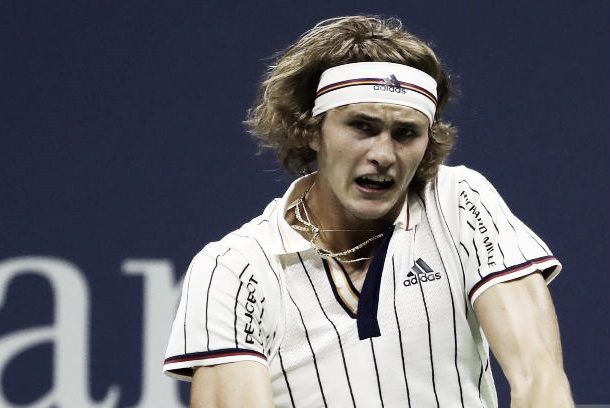 Photo: Al Bello/Getty Images-Zverev's patented backhand.