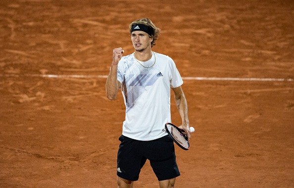 Zverev celebrates at making week two of the French Open 2020 (TPN/Getty Images)