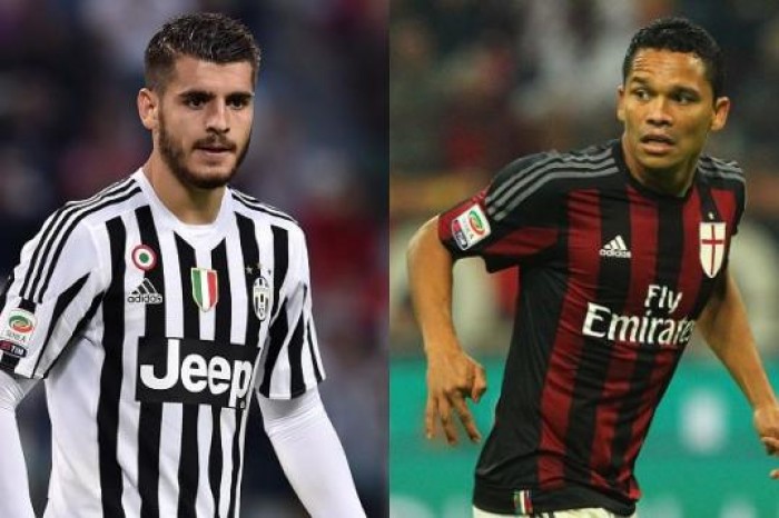 Le 5 sfide TOP di Milan-Juve: i realizzatori: Bacca contro Morata nella sfida ispanica