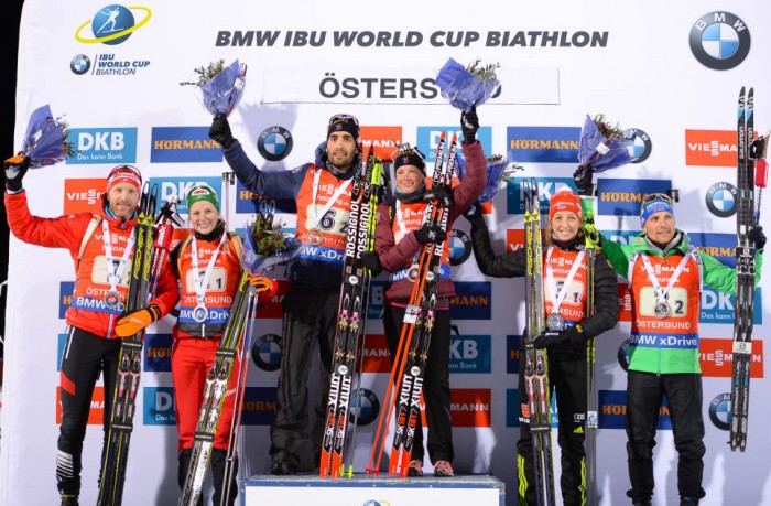 Biathlon - Oestersund: la coppia Dorin - Fourcade si impone nella single mixed