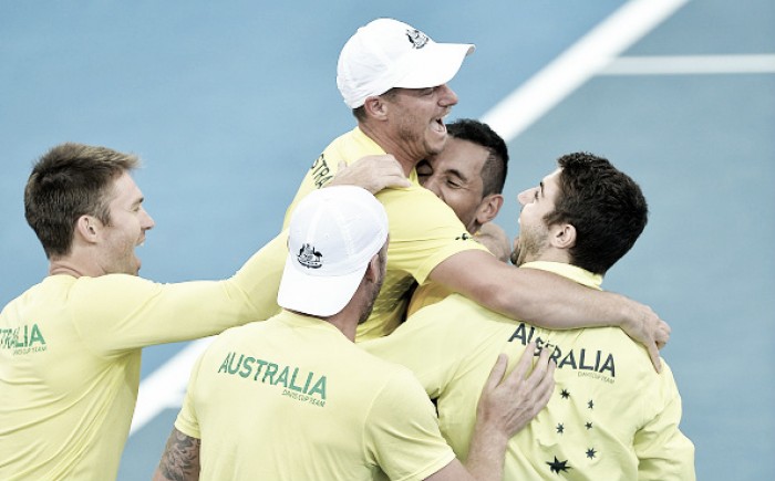 Kyrgios downs Isner as Aussies take a 2-0 lead Kyrgios downs Isner as Aussies take a 2-0 lead