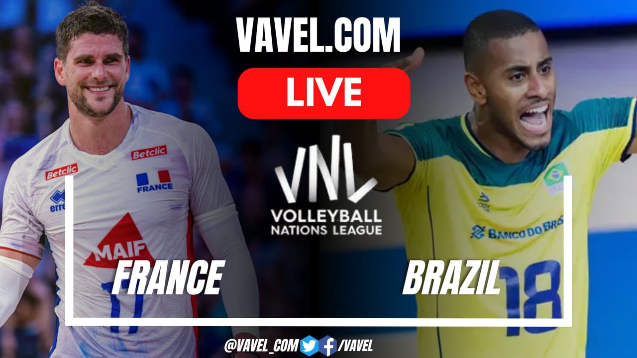 Points and Highlights for France 0-3 Brazil in Volleyball Nations League Match