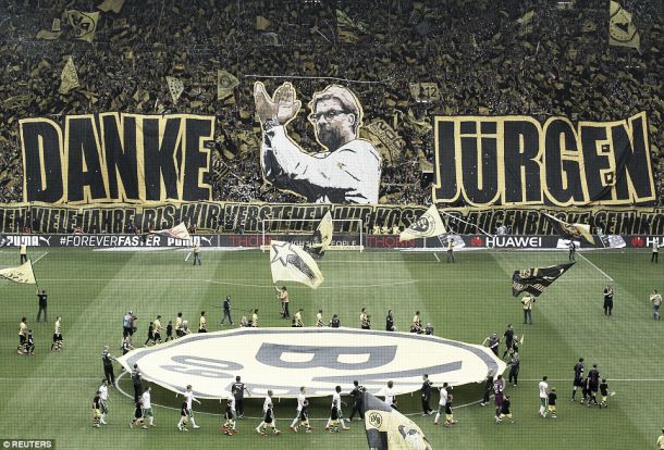 «Danke Jurgen»: fãs do Borussia Dortmund despedem-se de Klopp