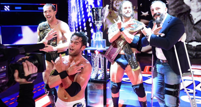 The Undistputed Era after successfully defending the NXT Tag Team titles and winning the Dusty Cup | Photo courtesy of WWE.com