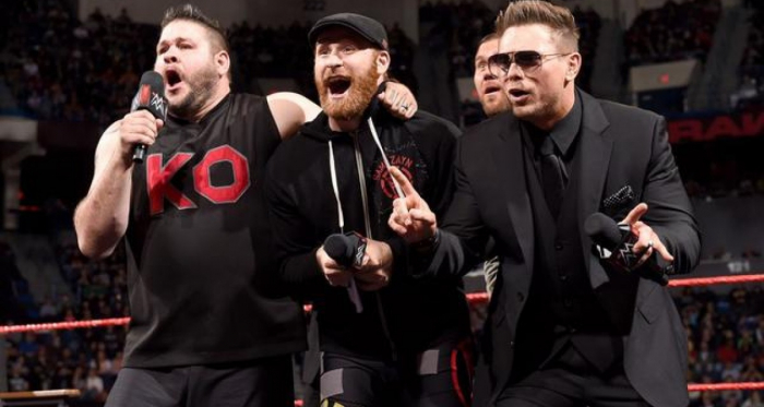 TRADED. Best friends Kevin Owens and Sami Zayn appear on MizTV moments before The Miz (right) learns he got traded to SmackDown Live. | Photo from WWE.com