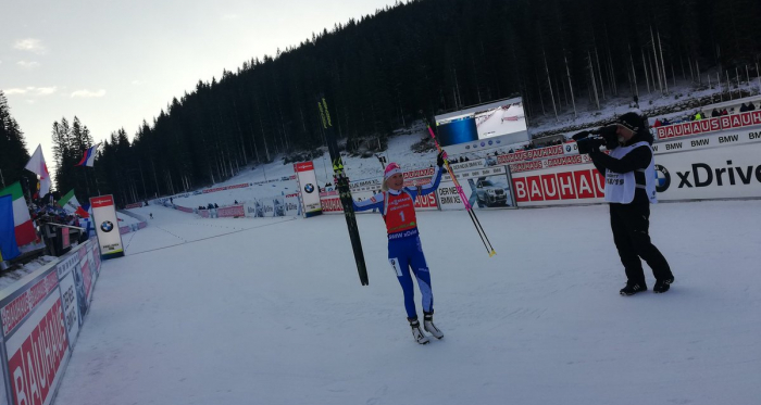 Kaisa Makarainen remporte la poursuite. (Twitter: @IBU_WC)