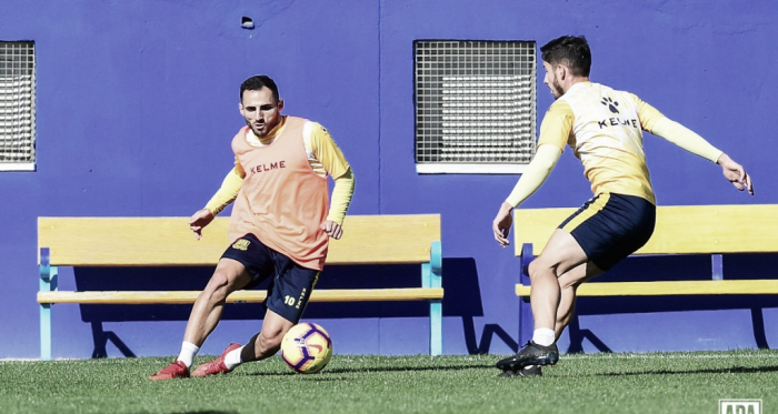 Nono durante uno de los entrenamientos de esta temporada. Foto: @AD_Alcorcon