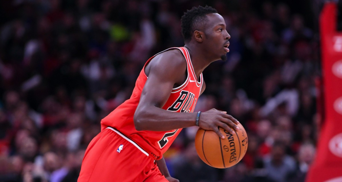 Chicago Bulls guard Jerian Grant (2) dribbles the ball against the Orlando Magic during the first half at the United Center. |Mike DiNovo-USA TODAY Sports|