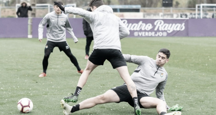 Entrenamiento de esta mañana en los Anexos // Foto: Real Valladolid