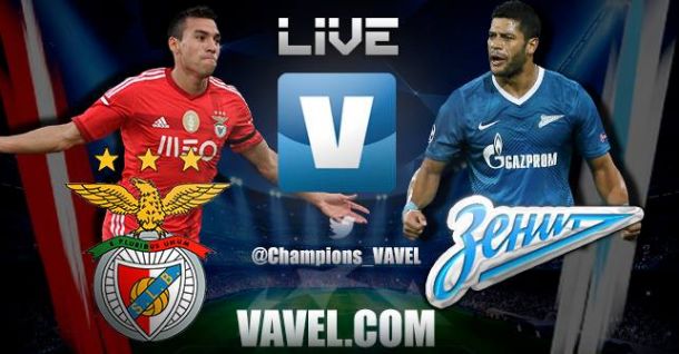 Resultado Benfica - Zenit en la Champions League 2014 (0-2)