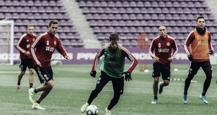 El equipo se entrenaba esta mañana en el José Zorrilla // Foto: Real Valladolid