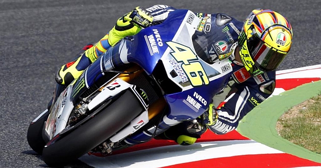 Valentino Rossi, a la cabeza en el GP de Catalunya