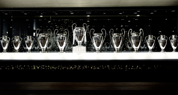 Las doce copas de Europa en la vitrina del Santiago Bernabéu | Foto: Real Madrid