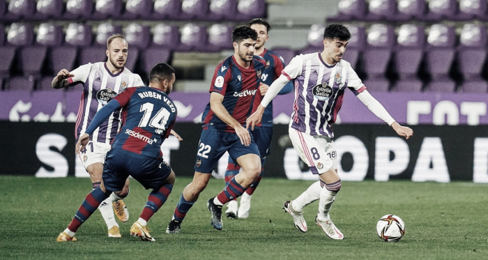 El Real Valladolid, goleado ante el Levante en octavos de Copa del Rey